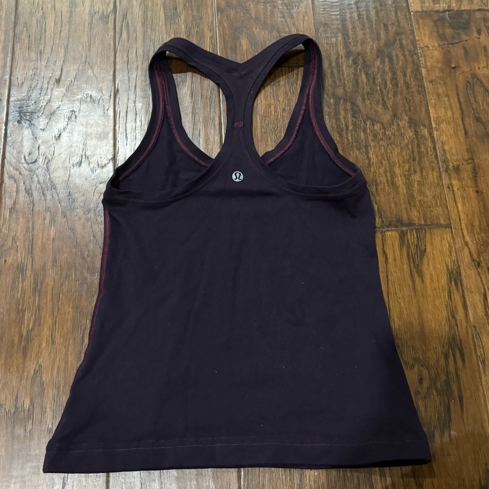 Lululemon cool racerback race length (cropped) dark purple size 2